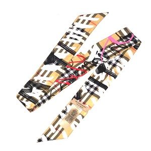 Burberry skinny check graffiti scarf